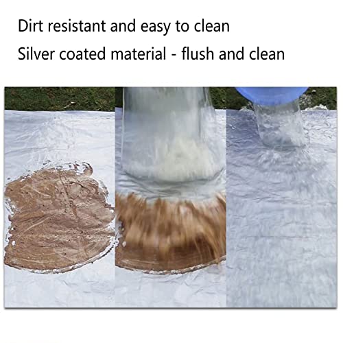 Bâche imperméable en PE couleur argent 6x8m ultra résistante pour extérieur
