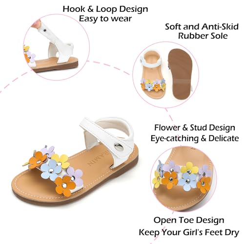 Image of PHIRAMIN Toddler Flower Girl Sandals - Girl Dress Shoes Toddler Little Kid Wedding Party