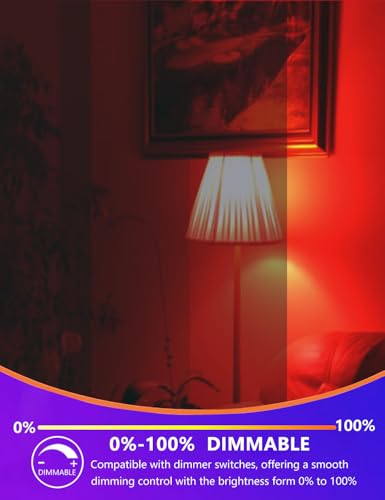 Image of LED Red Sleep Light Bulb Dimmable, 100% Blue Light Blocking Bulb