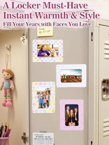 Image of 12Pcs Magnetic Picture Frames for 4 inchx6 inch Photo, Locker Accessories for Girls | 6 Colors, Cute Back to School Gifts, Classroom Decorations Supplies, Refrigerator Decor, Pastel