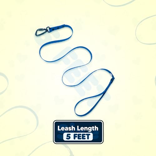 Image of Adil's Biothane Dog Leash - Waterproof Leashes for Dogs, Metal Hook, Adjustable 5ft Length Suitable for Dogs & Puppies, Ideal for Walking, Running & Training (Blue)