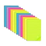 (12 Pack) Lined Sticky Notes 4x6 in,Large Notepads with Lines,Ruled Stickies Super Sticking Power,Office School Memo Note Pads Bright Colors,Post on Windows Doors,Recyclable,Easy to Write on