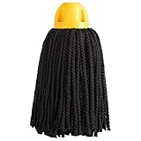MAYA Fregona MAX Pro. Limpieza Eficiente y Duradera para Superficies Lisas. 100 % Microfibra. Extra Absorbente y Escurrefacil. Rosca Universal. Pack de 2 Fregonas (Casquillo Amarillo)