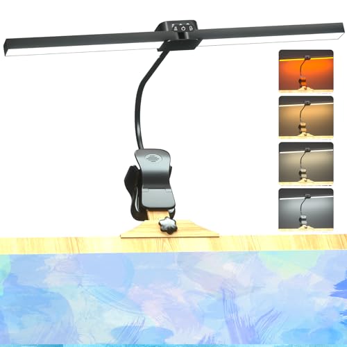 Lamptobe Lámpara de Pinza para Caballete Pintura Recargable, 64 Ledes, 4 Temperaturas de Color y 3 Niveles de Brillo, Lámpara de Escritorio Inalámbrica para Artista Pintura, Dibujo, Control Táctil