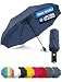 Rain-Mate Compact Travel Umbrella - Windproof, Reinforced Canopy, Ergonomic Handle, Auto Open/Close (Navy Blue)