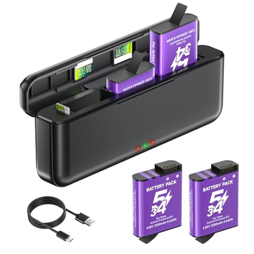 Baterías Osmo Action 4 y 3 con funda de carga rápida para grabaciones ininterrumpidas de viaje