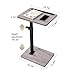 YUHFERA Sofa Armrest Tray Table for Couch - 360° Swivel Height Adjustable End for Small Spaces, Snack Side Table for Bed or Chair with Phone & Tablet Slot (Gray,Standard)