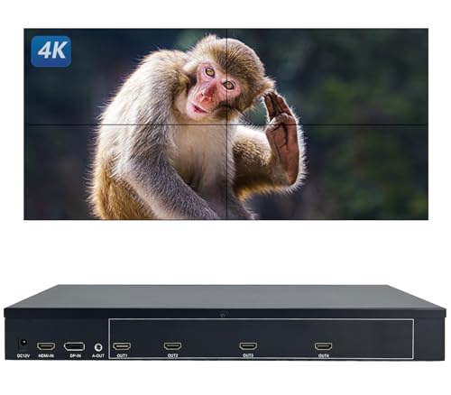 Controlador de video wall HDMI 2x2 para salas de reuniones y publicidad digital dinamica