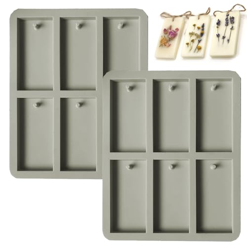 BaZuyunMd Aromathera   Moldes de silicona para hacer jabón, 2 unidades, para hacer jabón, 4 x 8 x 1,1 cm, versátiles moldes de silicona para proyectos creativos, 2 unidades