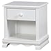 Bowery Hill 1-Drawer Transitional Wood Nightstand with Open Shelf in White