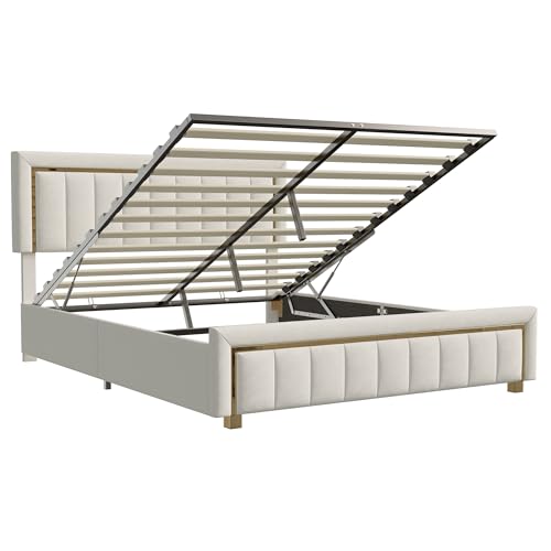 Variante de BPKADHY canapé 160 x 200 terciopelo blanco arroz