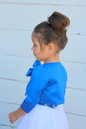 ekidsbridal 3/4 Sleeves Satin Flower Girl Bolero Jacket Princess Cape Dress Cover Up2