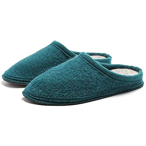Women's Boiled Wool House Slippers Breathable Sweat Free Clog Slip on Mule Indoor/Outdoor Slipper2