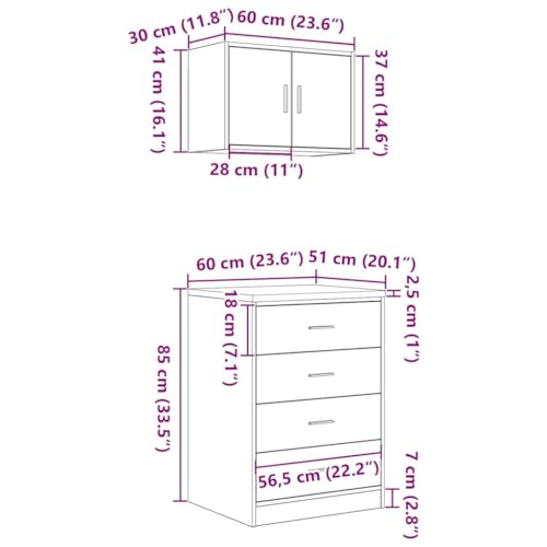 Armario multiusos de madera con acabado estético gris hormigón 3