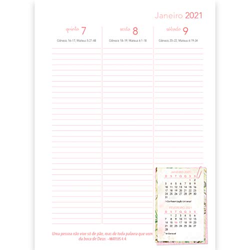Agenda semanal 2021 - Pão Diário - Capa Flores (15x21cm)