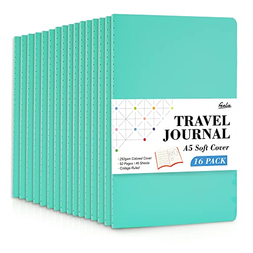 Feela fournitures scolaires lot de 16 carnets à couverture souple A5 pour le travail