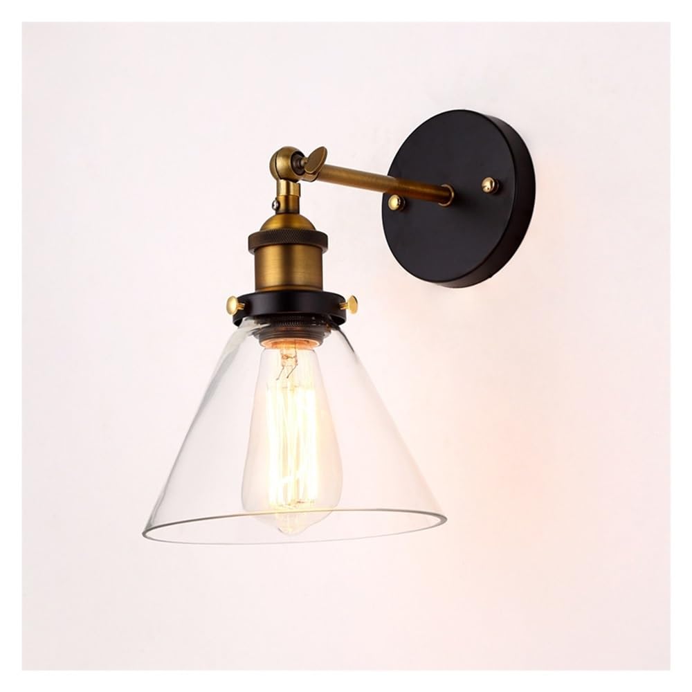 JKJZSALJ Indoor Wall Lights Fixtures Vintage Brass Hallway Wall Lamps Modern Swing Arm Adjustable Aisle Bedside Wall Sconces For Living Room Bathroom Vanity/Amber/B,Transparent-E,Transparent-B