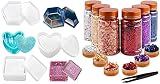 3PCS Box Resin Molds，and 6 Boxes Gilding Flakes with Tweezers for Painting Arts and Resin Crafts, N