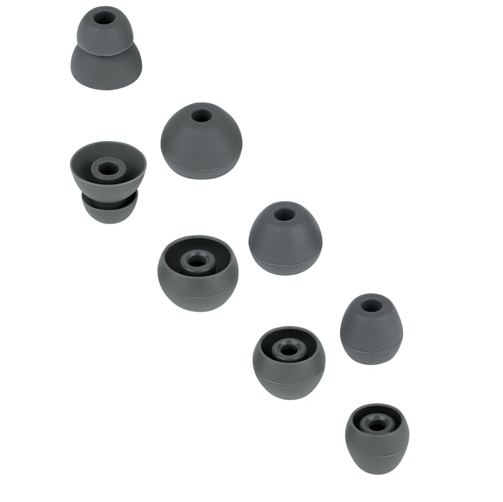 SNHTLS Silicone Replacement Ear Tips Earbuds Eargels Compatible with Powerbeats Pro 4 Pairs of Soft Earbud Tips Earbud Rubber Tips (Dark Grey