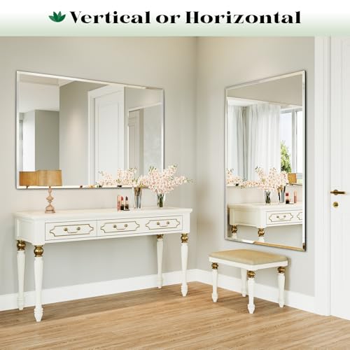 Wiserset Beveled Bathroom Mirror 55"x36", Frameless Mirror for Wall - image 9