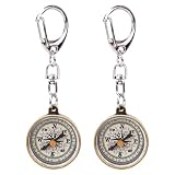 Luatoxry Mini Compass Keychain Bulk, 2Pcs Keychain Compass, Hanging Directional Compasses, Vintage...