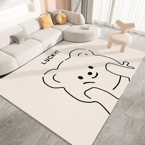 NEYTIIR Alfombra Lavable De Pelo Corto, Antideslizante Y Suave, Diseño Monocromático Moderno para Sala, Dormitorio, Cocina Y Habitación Infantil(A,80X120cm)