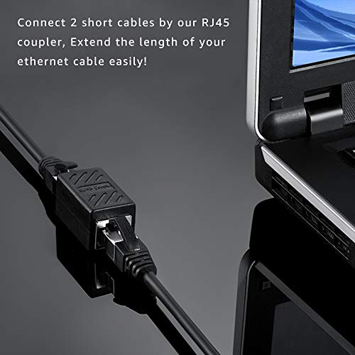 Deface Rj45 Coupler 6 Pack Cat8 Cat7 Cat6 Cat5E Female To Female Ethernet Adapter Black #TOP1