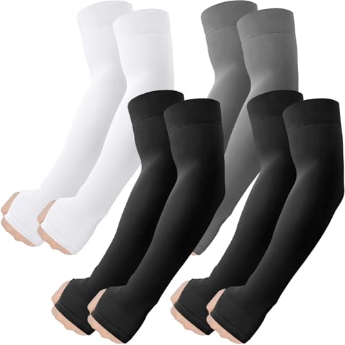 Image of ROXUN Arm Sleeves with Thumb Hole, Cooling UV Sun Protection Compression Tattoo Cover Up for Men /Women
