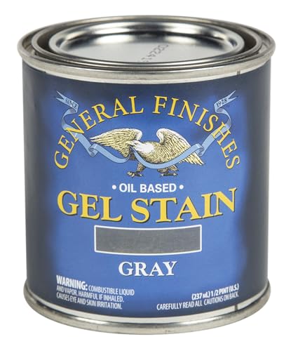General Finishes Oil Base Gel Stain, 1/2 Pint, Gray
