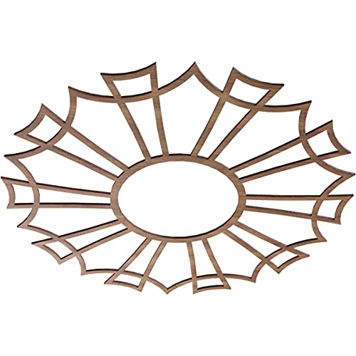 Image of Ekena Millwork 32 inchOD x 11 1 /4 inchID x 3 /8 inchT Augustus Wood Fretwork Pierced Ceiling Medallion, Walnut