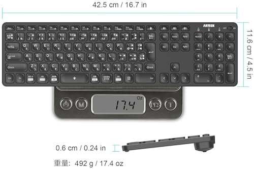 Arteck 7色バックライト搭載 Bluetooth キーボード HB305-3B の商品画像 4