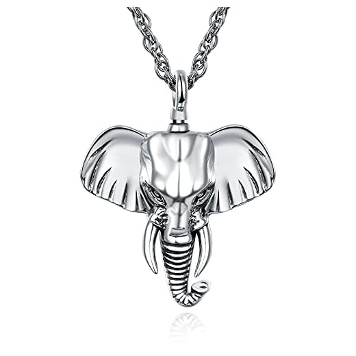 Askhalsband urna smycken 925 sterlingsilver elefant hänge för kremering minnessak minnesgåvor för män kvinnor e sterlingsilver, colore: A-elefant halsband