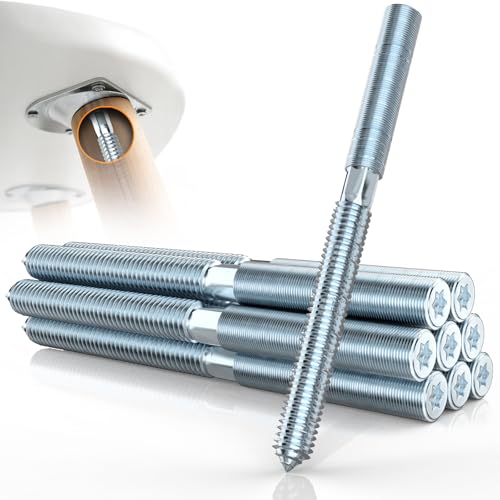 Mbsomnus 8 piezas tornillos de horquilla Torx M10x80mm tornillo de horquilla acero galvanizado tornillos de espiga de doble cara tornillos colgantes Torx T25 ranuras de estrella tornillos de doble