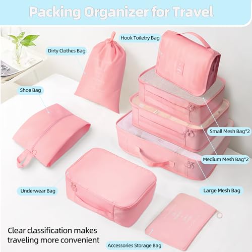 10 Pcs Set Packing Cubes - Travel Packing Organizers, Expandable Suitcase Organizer, Luggage Organizer Bags - Image 4