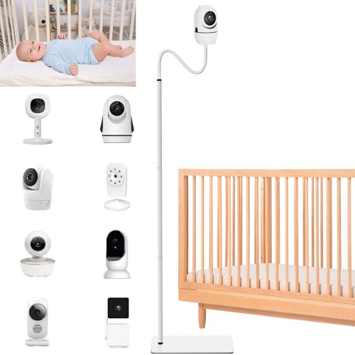 Baby Monitor Floor Stand Holder Mount for Hellobaby HB6550 HB65/HB66/HB248 Nanit Pro & Flex Stand Momcozy VTech VM901/VM819/RM7764 Baby Camera Monitor Adjustable Height Flexible Baby Monitors Holder