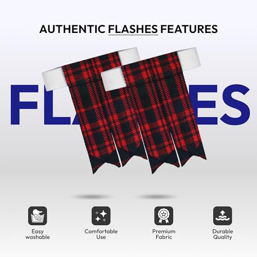 Image of Scottish Tartan Kilt Flashes with Elastic Adjusters