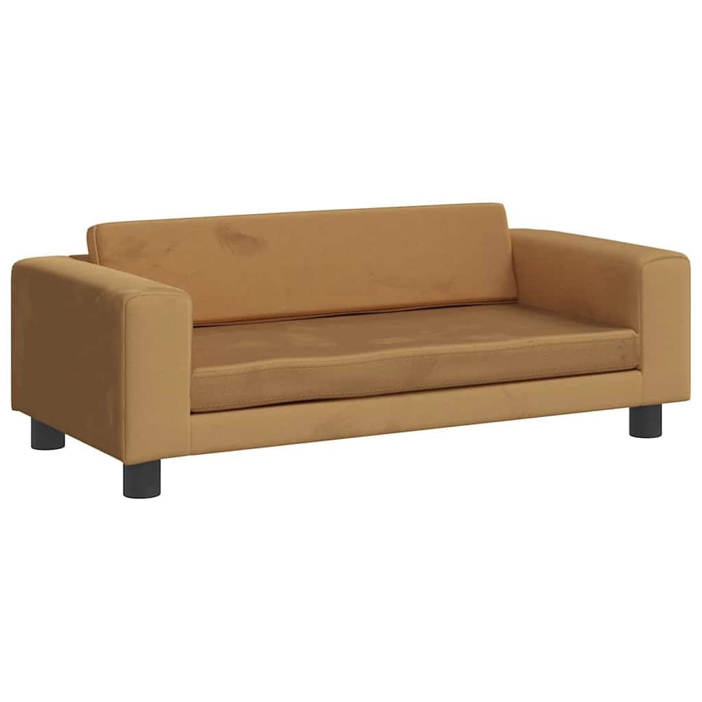 Cama para perros con extensión, sofá para perros, marrón, 100 x 50 x 30 cm, terciopelo, acolchado, sofá reclinable para perros pequeños y gatos, acogedora cama para mascotas