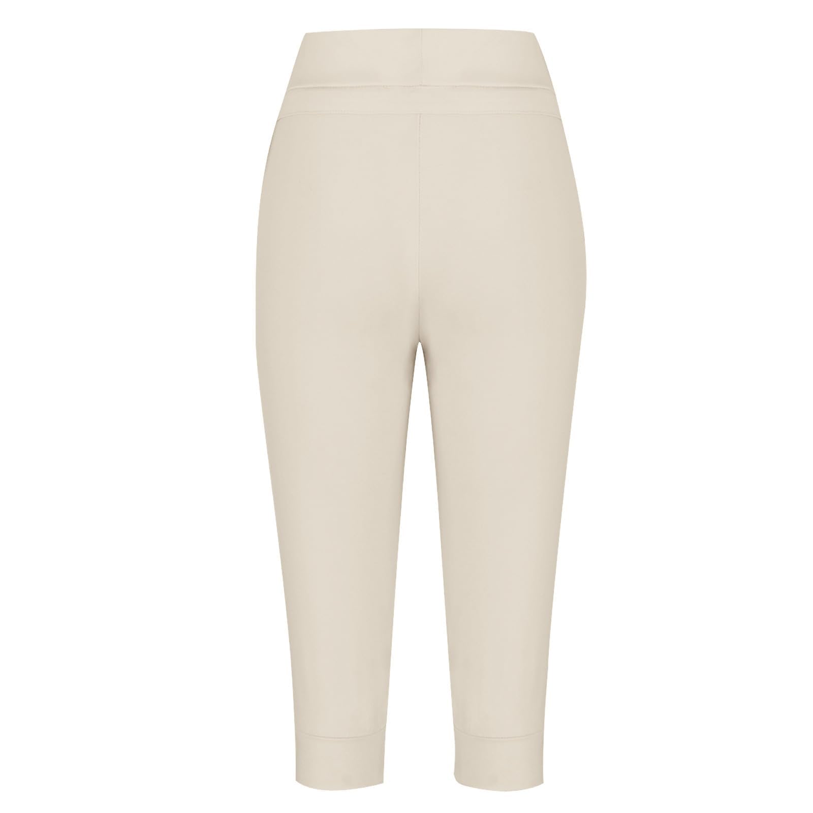 Generisch Spodnie do biegania, damskie spodnie capri na lato, 3/4, długie, miękka bawełna, eleganckie spodnie dresowe, wygodne spodnie letnie, 3 4 spodnie do jogi, fitnessu i odzieży sportowej