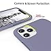 SURPHY Compatible with iPhone 11 Pro Max Case 6.5 inches, Thickened Liquid Silicone Phone Case (with Microfiber Lining) for iPhone 11 Pro Max 2019, Lavender Gray