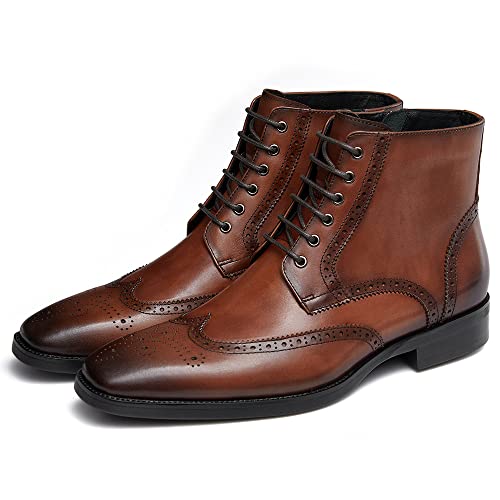 Image of GIFENNSE Mens Dress Boots Mens Chukka Boots Formal Chelsea Boots Mens Leather Boots Oxford Boots for Men