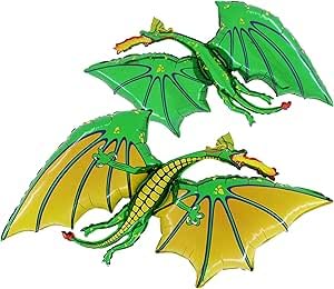 Toyland® 90cm (36") Green Dragon Shaped Foil Balloon - Children's Party Decoration