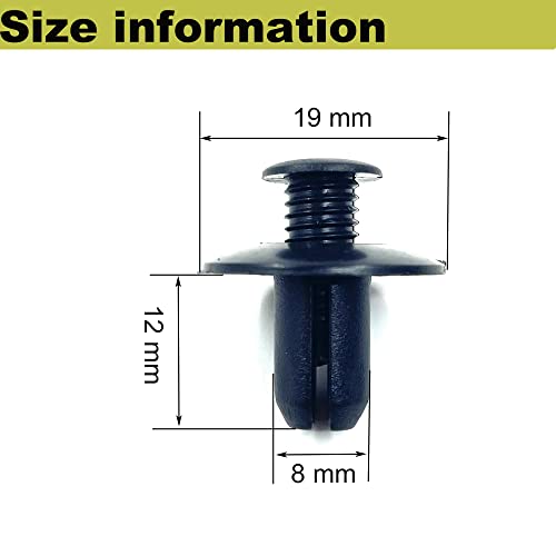 Image of Nylon Push Retainer Clips for 8mm Hole, 100pcs Rivet Push Type Clips | Clips Fits for Ford Mazda Hyundai Kia fender liner, door trim, bumper shield. Replace MB-455-56143 & 86590-28000 - 100pcs