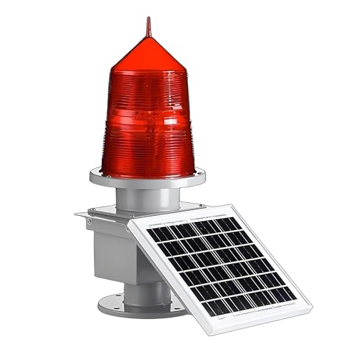 15W Solar LED Strobe Obstacle Beacon Light – Low Intensity Aviation Warning Light for Towers, High-Rise Buildings, Wind Turbines, Bridges – GZ155