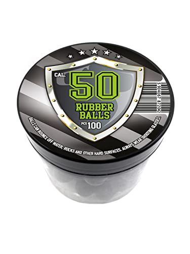 Rubber Balls in .50 Caliber 100 x Hochwertige 1,6 Gramm Hart Gummi Kugeln Reusable Paintballs für Selbst- und Heimverteidigung Training Pistolen in 50 Kaliber