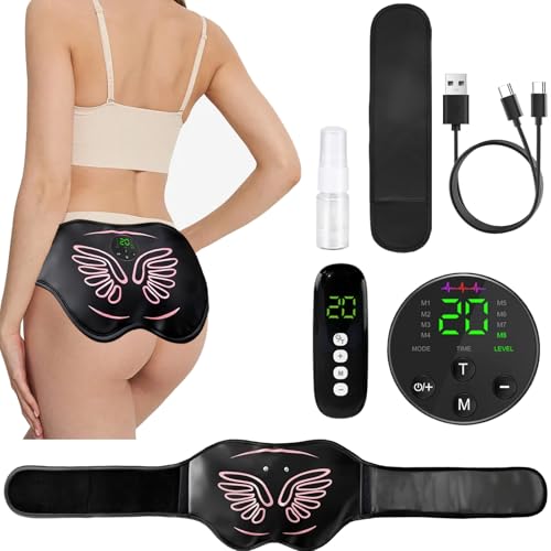 LESOFI Booty Trainer for Women Butt Lifting Machine Glute Muscle Stimulator 8 Modes & 20-Level Intensity Muscle Toner Stimulator Adjustable Abs Stimulator Black 2X-Large