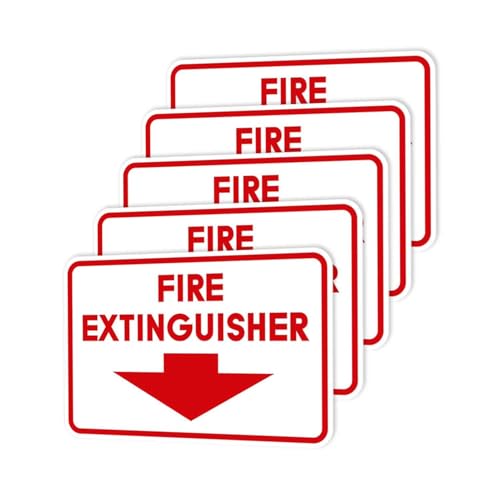 Image of Signs ByLITA Classic Framed Fire Extinguisher (White /Red) - X-Large 5 Pack