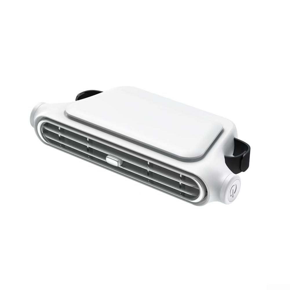 SMZhomeone Portable Car Headrest Fan with 3 Adjustable Speeds for Optimal Comfort While Traveling (White)