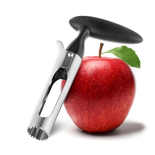 Apple Corer - Ergonomics Handle with Sharp Serrated Blade, Stainless Steel Apple Corer Remover Tool, Easy to Use for Fruit Vegetable and Baking, Dishwasher Safe - Black