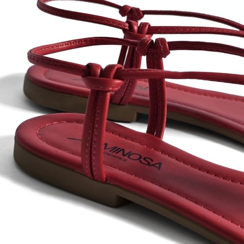 LUMINOSA Women's Adjustable Strappy Sandals with Decorative Ornament4