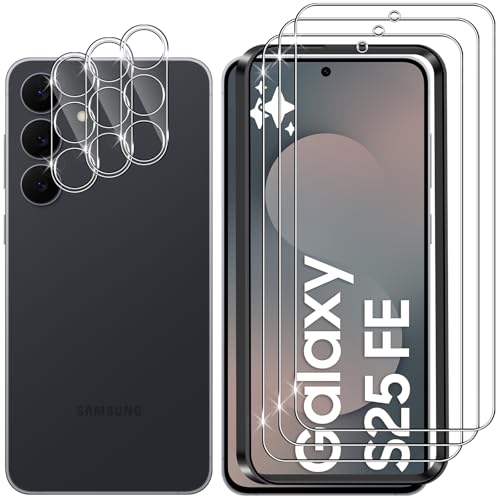 Lutree für Samsung Galaxy S25 FE 5G für Panzerglas Schutzfolie 3+3 Stück Schutzglas + Kameraschutz Folie 9H Härte HD Anti- Kratzer Bläschenfrei Displayfolie Displayschutz